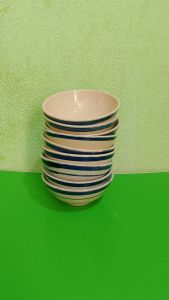 10 bát cơm gốm sành viền xanh