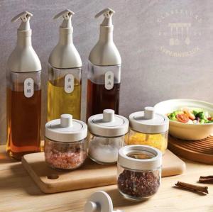 Classy Luxe 1PC Kitchen Glass Seasoning Jar/ Oil Bottle Household Salt Seasoning Oil/Vinegar/Sauce Bottle Seasoning Jar
