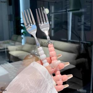 [COD] hegu ส้อมมือจับไข่มุกสำหรับทำสเต็กในครัวเรือนส้อมสลัดส้อมขนมพาสต้าส้อมเครื่องใช้ในครัว