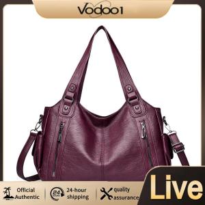 【Vodool】 Chic Women PU Leather Shoulder Bag Featuring Multi-Compartments for Work Travel and Everyday Use in Elegant Colors