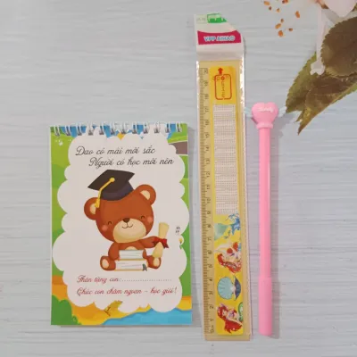 Set quà tặng học sinh quà sinh nhật. Đóng gói sẵn kèm nơ.Chi tiết dưới mô tả.