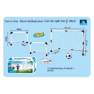 CWC Interiors Portable Soccer Goal Set Toys for Kids and Families - 2-Piece Set with Net Balls and Inflator