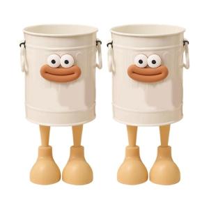 2Pcs Cartoon Pen Cup Pen Container Multifunctional Desktop Organiser Makeup Brush Container For School Office Supply