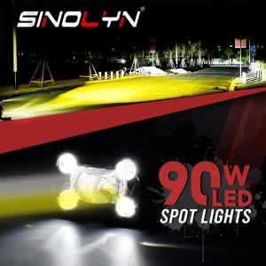 Sinolyn ไฟ LED รถยนต์12V 24Vไฟสปอตไลท์ LED โคมไฟ DRL ไฟตัดหมอกรถยนต์มอเตอร์ไซค์แถบทำงานโคมไฟในรถ
