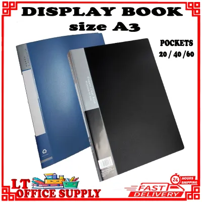 BENGE Office data display book plastic file folder with pocket Clear book Size A3 Black