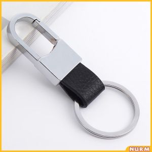 Nurm Leather Car Keychain Pendant Car Circle Buckle Personality And Creative Ornaments