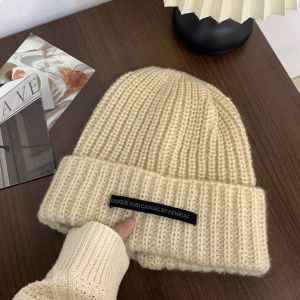 Mùa Đông Thời Trang Beanie dệt kim Đơn Giản Ấm Áp Len Nắp ca-pô màu trơn Cô Gái Không Dây Chữ Cap Cho Phụ Nữ Người Đàn Ông Mũ đôi