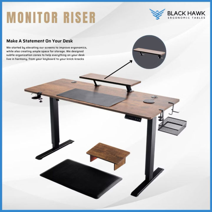 🦅 (𝐒𝐆 𝐒𝐓𝐎𝐂𝐊) Black Hawk Ergonomic Monitor Riser | Monitor Stand ...