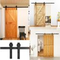 2.44/1.83M Rel Pintu Geser Sleding Barn Door Pintu Geser Industrial / Set barn door untuk Rel Geser Pintu Kayu Gudang lebar pintu / Rel Pintu Geser Door Track sliding door Hardware Rel Pintu Sleding untuk ukuran pintu. 