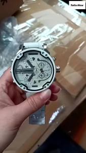 Mens and Womens Watch DZ Large Dial Dual Movement Rustproof Metal Steel Strap Quartz Watch for Souvenir&Holiday Gift