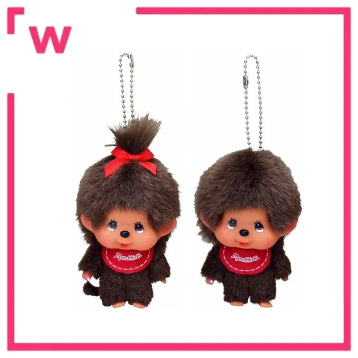 Monchhichi] Monchhichi key chain with big face Girl Boy