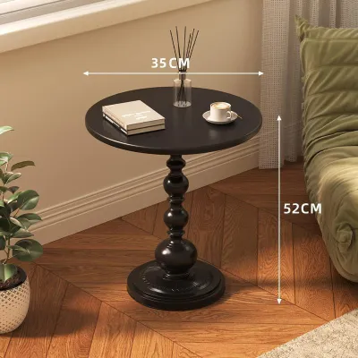35x52cm American Sofa Round Edge Several Iron Art Retro Bedhead Medieval Pattern Small Round Table Balcony Small Coffee Table Living Room Minimalist Corner Several