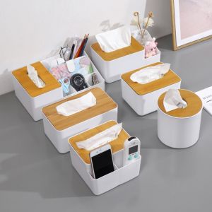 กล่องใส่ทิชชู่ กล่องทิชชู่ กล่องใส่กระดาษทิชชู่ กล่องทิชชู่มีฝาปิด กล่องทิชชู่มินิมอล กล่องทิชชู่ฝาไม้ ที่ใส่กระดาษทิชชู่