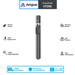 Amgras X02 Pro Boing Tripod Mobile Phone Selfie Stick Portable Stretchable 1700mm Bluetooth Remote Control