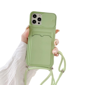 Sliding Camera Shield for Phone 15 Phone Case With Wear Resistant Holder And Convertible Neck Shoulder Strap