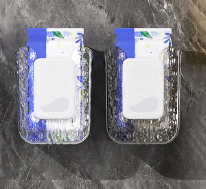 Kitchen Wipes Storage Box Easy To Remove Wipes No Punching Wall Mounted Paper Tissue Holder Wipes Dispenser Bathroom