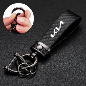 Universal for Kia K2 K3 K 5 K7 Sportage Niro Carnival Carbon Fiber Style Car Key chain Rotatable KeyChains with Anti-Lost D-Ring for Men and Women