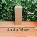 kardus karton uk, 4x4x16 cm.. box corrugated DIE CUT, untuk packing botol dll.. 