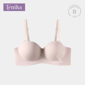 TENIKA 1/2 Cup ชุดชั้นในสตรี บราดัน บราเกาะอกสายถอดได้ กันลื่น ไม่มีรอยต่อ ไร้ขอบ สบายผ้านิ่ม สายสะพายไหล่ถอดออกได้ -088