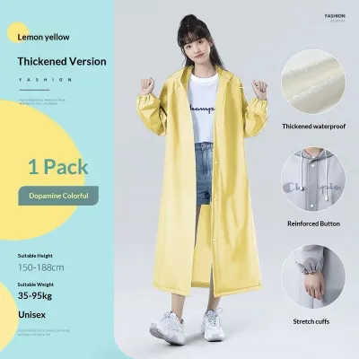 SERENEGLOW Áo mưa dài thời trang cho người lớn-Áo mưa đi bộ ngoài trời không thấm nước bền và nhẹ với còng đàn hồi và nút gia cố