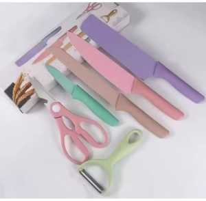 Pisau Dapur Set 6 in 1 ||  Alat Dapur Multifungsi Pisau Daging Pisau Sayur Pisau buah || Pisau Dapur Serbaguna Bahan Stainless Steel PREMIUM