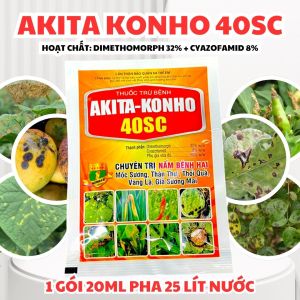 AKITA-KONHO 40SC 20ml/100ml – Hỗ trợ kiểm soát nấm bệnh sương mai phấn trắng đốm nâu