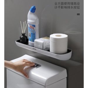 Kệ Để Đồ Phòng Tắm Kèm Thanh Treo Khăn Ecoco Kệ Nhà Tắm Lắp Đặt Dán Tường Tặng Miếng Dán