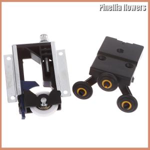 Pinellia flowers ล้อเปิดสำหรับตู้ชิ้นส่วนประตูตู้เสื้อผ้าบานเลื่อนล้อบน ล่าง ล้อวิ่ง ไกด์ชุดรางเลื่อนแบบแขวนติดด้านข้าง