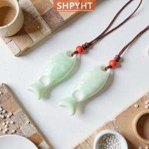 [COD] SHPYHT SPORTS Fish Shaped Whistle Pendants Necklaces Creative Personality Sweater Chain Handmade Jewelry For Children Toy Gift