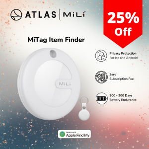 MiLi MiTag with Keychain - Apple | Key Finder | Luggage Tracker | Apple MFi Certified Portable Bluetooth Tracker with Holder Case