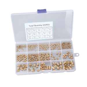 335/360 Pieces Practical M2toM6 Brass Knurled Inserts for Reliable Fastening in 3D Printing and Electronic Parts