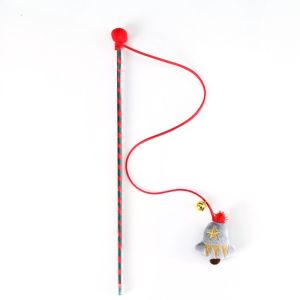 GROCERIY Kitten Pet Funny Indoor Exercise Christmas Cat Wand Interactive Stick Tease Wand Cat Tease Toy