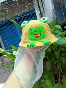 [ 1-2 TUỔI ] MŨ TAI BÈO KHĂN VÔN THỎ RABIT CHO TRẺ EM - NÓN KHĂN VOAN CÓ LƯỚI CHẮN BỤI CHO BÉ