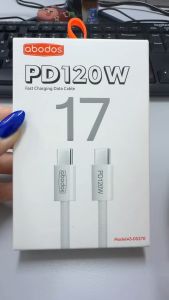 abodos AS-DS370 120W Type C to Type C Fast Charging Cable PD Super Charge Braided Data Cable for Phone Tablet Laptop