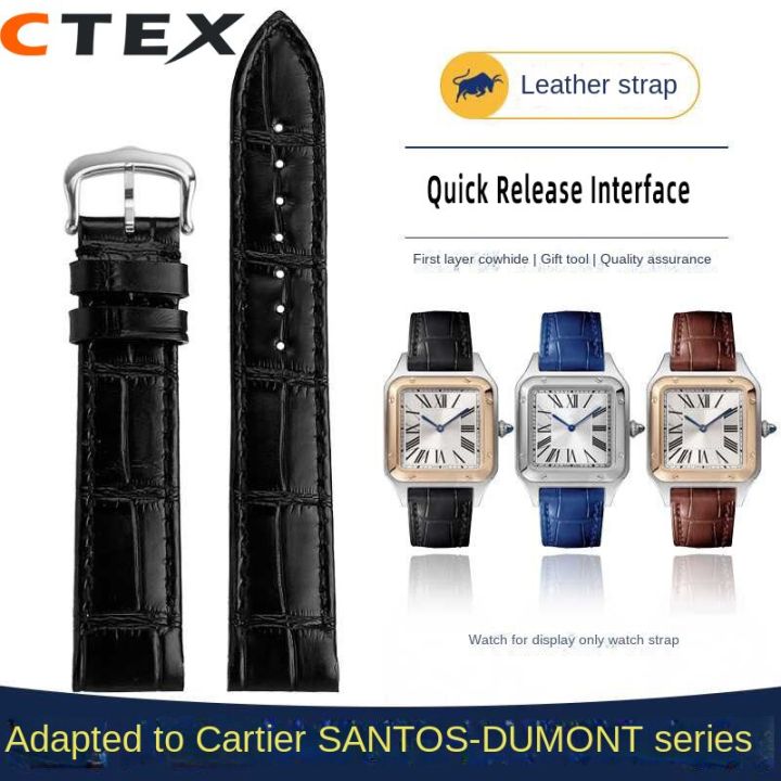 17.5Mm Quick Release Design Watch Strap For Cartier Santos Dumont Series Genuine Cowhide Watch Strap For Men And Women Lazada Singapore