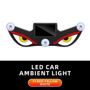 PLLEWY Wireless Solar Powered Car Neon Light Dynamic Display Vibration Lights on Smart LED Lights Gifts Suction Cup Cool EYE Ambient Lights