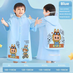 Raincoat for Kids 4-12 Years Old with School Bag Cartoon Cute Kids Raincoat Waterproof TPV Raincoat