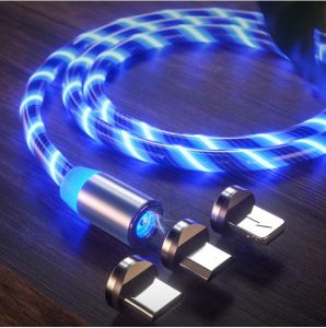 3 IN 1 360° MAGNETIC FAST CHARGING NYLON USB LIGHTNING CABLE (IOSType CMicro USB) X-Cable