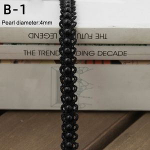 VIVIDI Trang trí bằng hạt cườm Viền ren ngọc trai 1 yard Vàng Trắng Viền vải Viền trang trí Viền trang trí Đám cưới