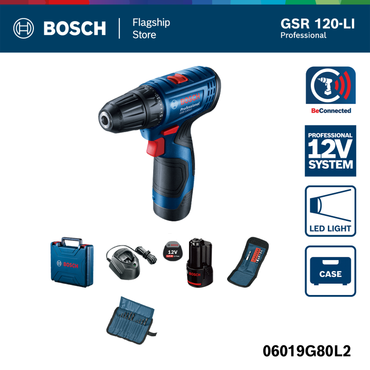 BOSCH GSR 120-LI Cordless Drill Driver (with batteries, charger