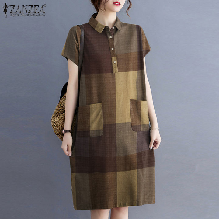knee length dresses for ladies Ralph Lauren Polo Plaid Check Blue Long Shirt Dress Size S/P small lad   Afashionistastore