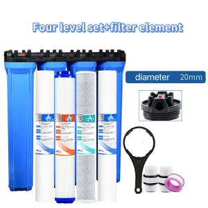 Filter Housing 20"SL Bracket & Spanner and 4 Stage Replacement Filters 20 inch Cartridge