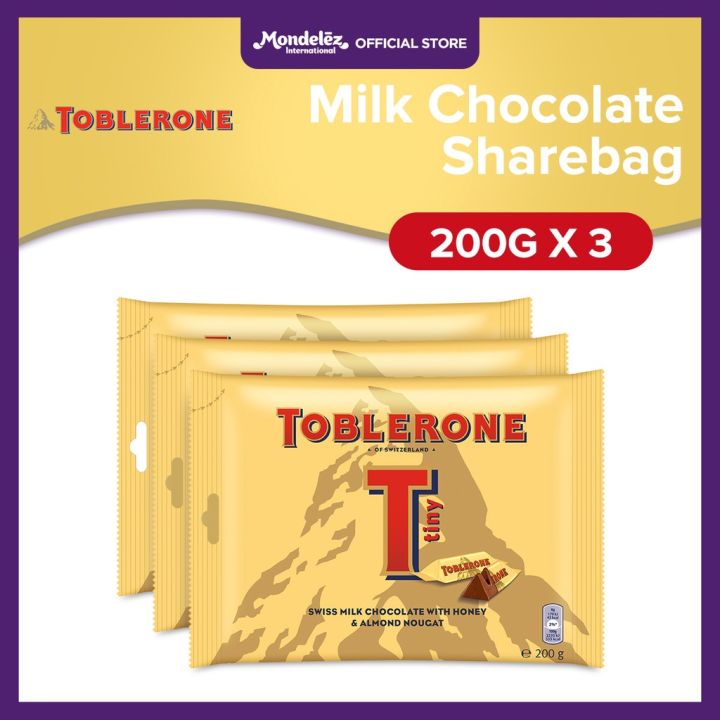 Toblerone Mini Swiss Milk Chocolate Sharebag - with Honey and Almond ...