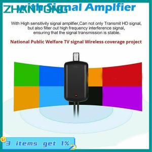 ZHANTONG เสาอากาศ HDTV 4K HD 5000ไมล์เครื่องขยายสัญญาณโทรทัศน์ระบบดิจิตอลในร่ม