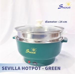 PANCI LISTRIK FREE KUKUSAN MULTIFUNGSI LAPISAN STAINLESS STEEL PANCI ELEKTRIK PANCI SEVILLA HOTPOT (DIAMETER 24CM)