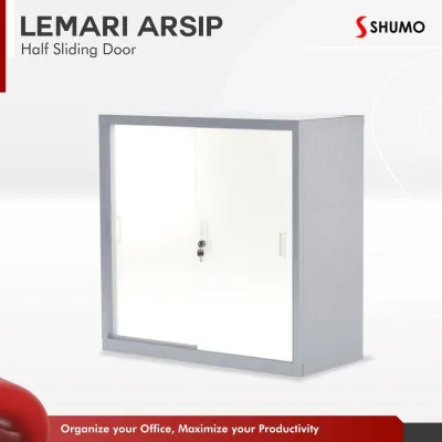 Lemari Arsip Besi 2 Pintu Sliding Pendek|Lemari sleding Kantor Dokumen