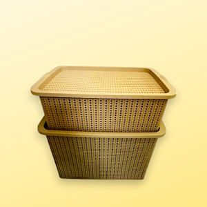 Kitchen Household Organizer/ Multipurpose Storage Basket/Rattan Storage Box with Lid/Multipurpose Office School Supplies Storage Basket