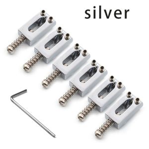 6Pcs/Set Guitar Bridge Saddles Flat Strings Bridge Saddle Tremolo Trem Bridge for Electric Guitar
