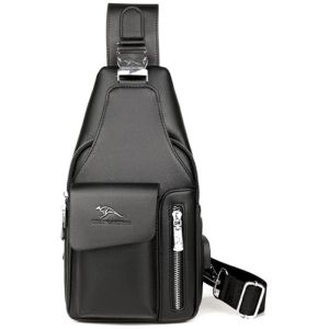 Waterproof Men’s PU Leather Sling Chest Bag Adjustable Shoulder Strap Outdoor Travel War Game Daypack