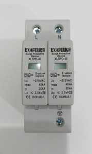 SPD AC 2P 275V 385V Surge Arrester 20KA-40KA Anti Petir Surge Protection Device AC Voltage 275VAC 385VAC (Din Rail Type)